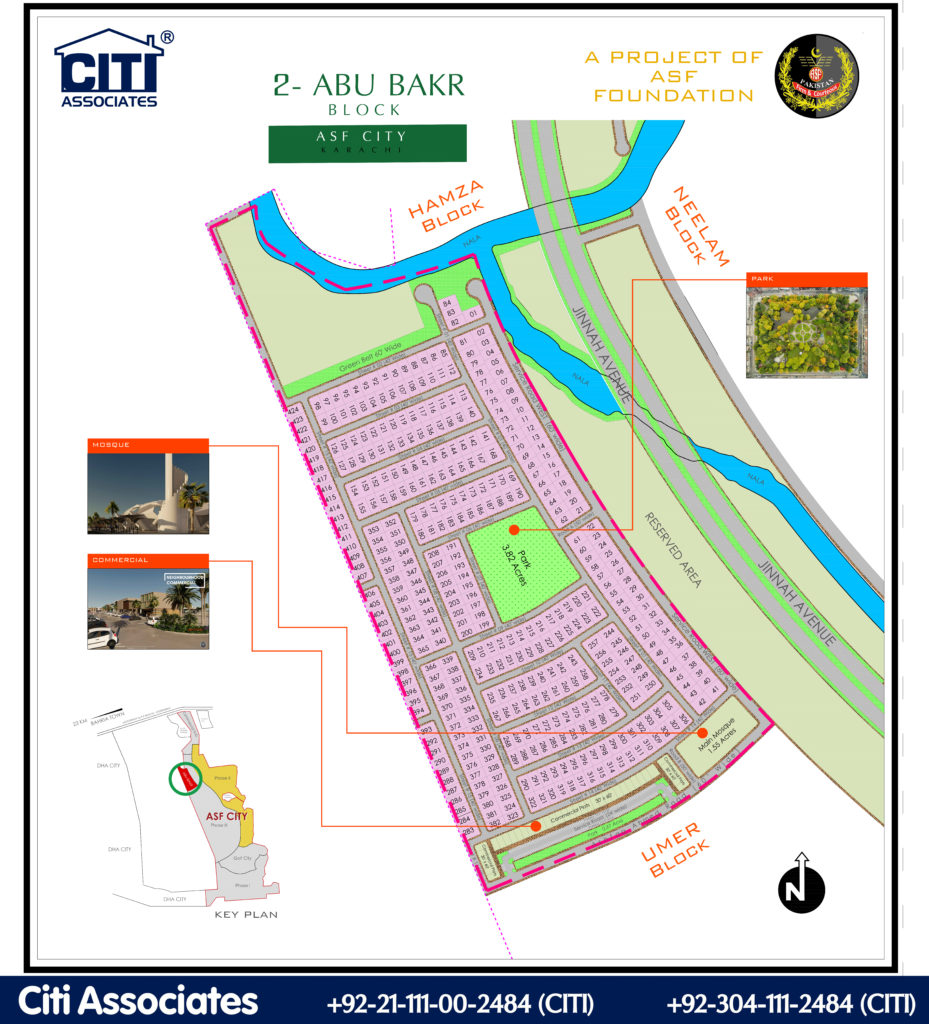 ASF City Karachi – Abu Bakar Block Map | ASF City Karachi