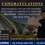 File Transfer is now OPEN | ASF City Karachi (November 2019)