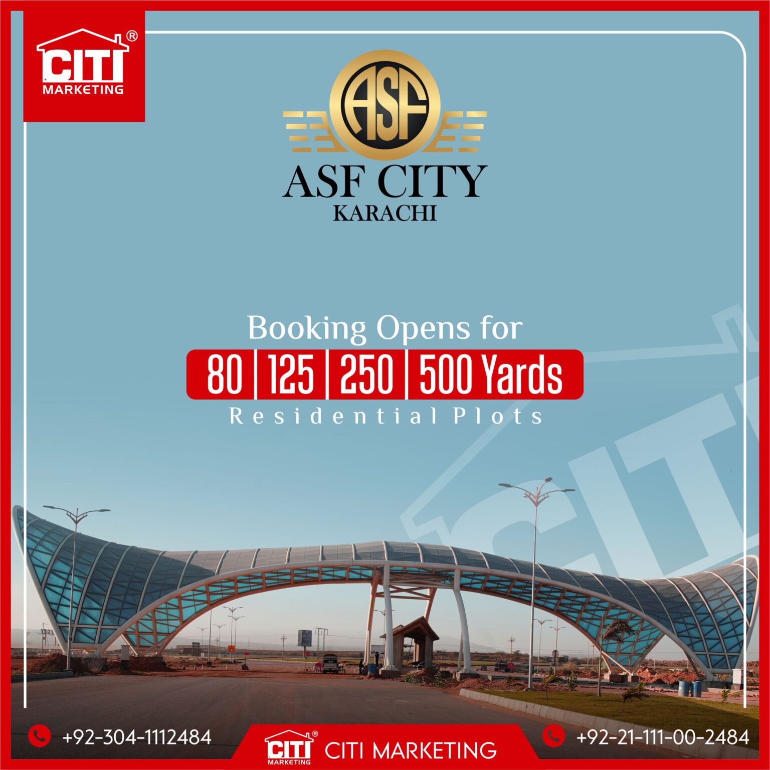 Booking Opens For 80, 125, 250 & 500 Yards Residential Plots | ASF City ...